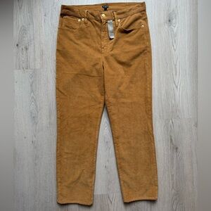 NWT J. Crew Brown Gold Vintage inspired Corduroy Pants Jeans High Waist Size 31